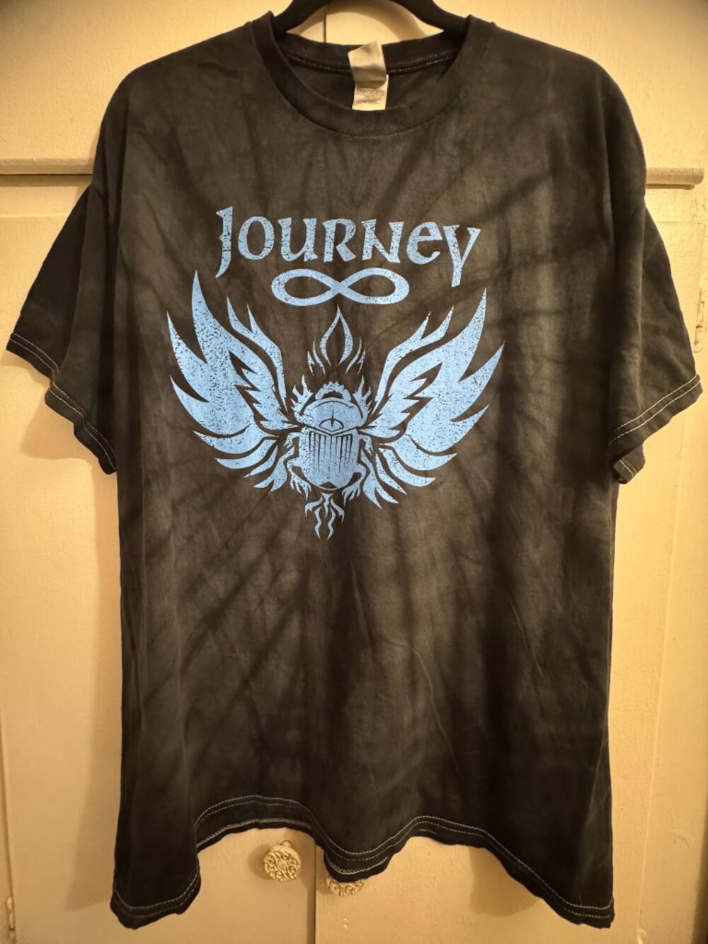 NEW! Journey Concert Infinity X-Large, Black Tie Dye Tee, 100% Cotton T-Shirt